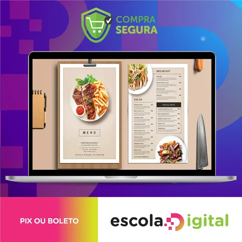 Menu de Comida 4K: Exibição do Restaurante - Envato Elements